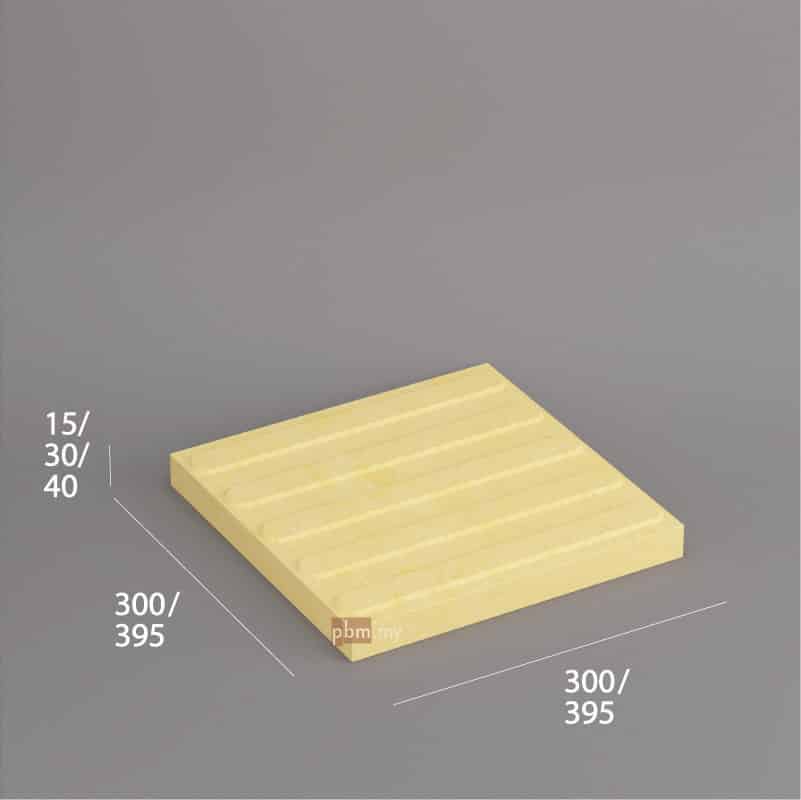 PBM Yellow tactile paving slab with raised lines for safe navigation