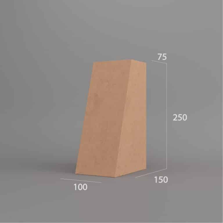 Terracotta facing brick with angled shape and raw concrete finish – FB 360.RT by PBM