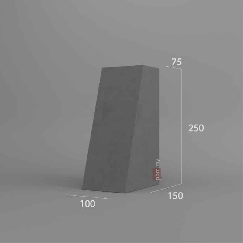 Black facing brick with trapezoidal profile and textured concrete finish – FB 350.RT by PBM