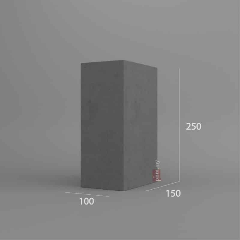 PBM black facing brick 250mm height – FB 350.L250 rectangular concrete brick